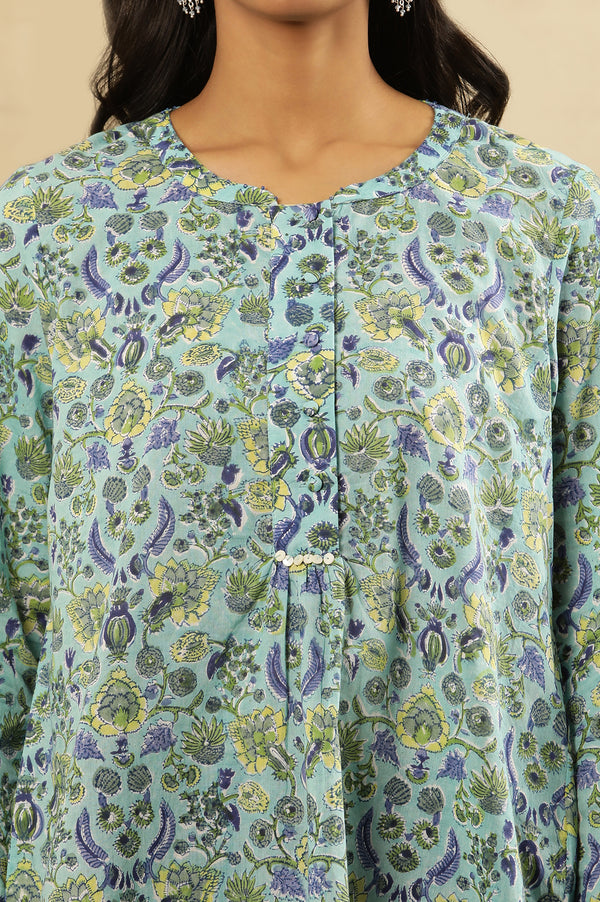 Bright Multicolured Floral Block Print Top