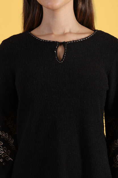 Black Solid Straight Tunic