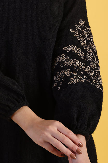 Black Solid Straight Tunic