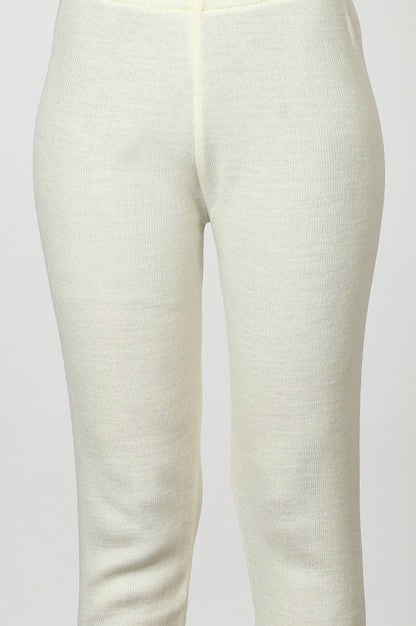 White Solid Acrylic Straight Legging