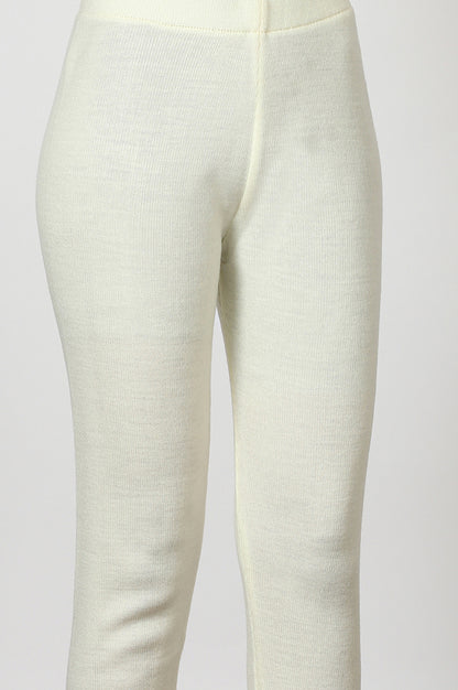 White Solid Acrylic Straight Legging