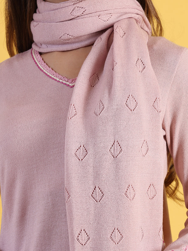 Pink Pointel Knit Winter Shawls