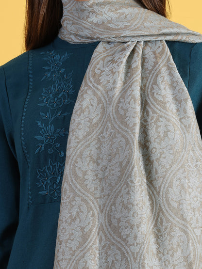 Beige Wool Silk Winter Shawls