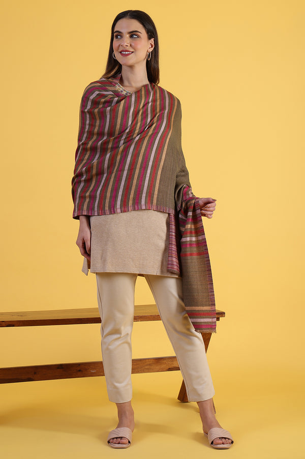 Multicolour Yarn Dyed Acrylic Shawls & Stole