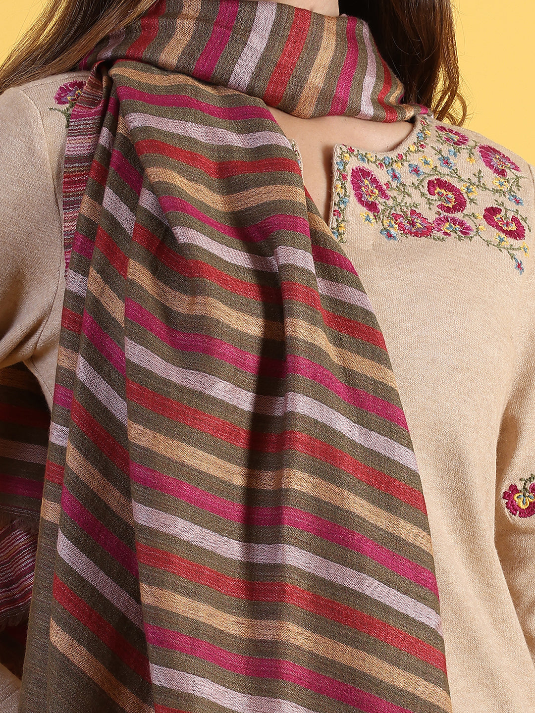 Brown Wool Silk Shawls