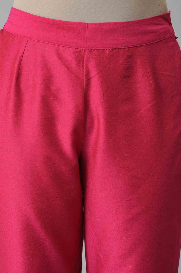 Beige And Dark Pink Slim Pants Combo