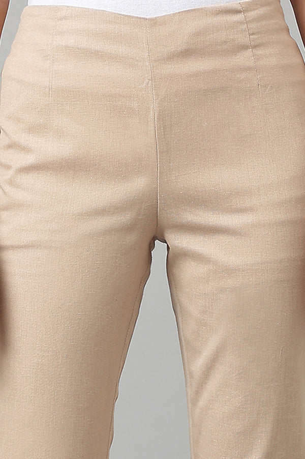 Beige And Black Slim Pants Combo