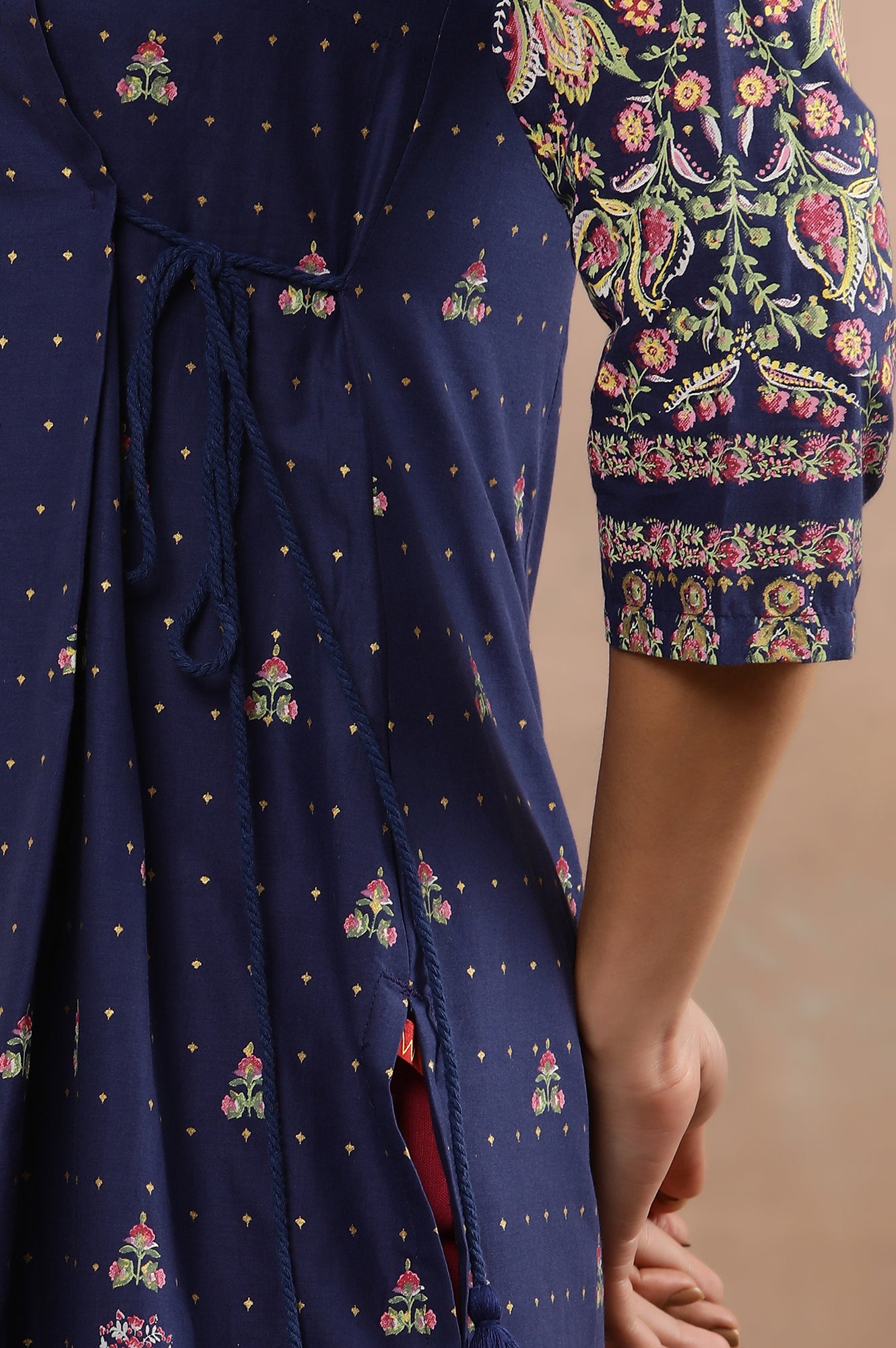 Blue Embroidered Kurta, Pants And Dupatta Set