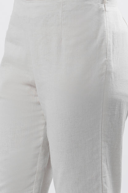 Pale Yellow Printed Dress And Pants Set