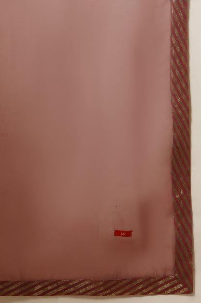 Wine Embroidered Kurta, Pink Flared Pants And Dupatta Set