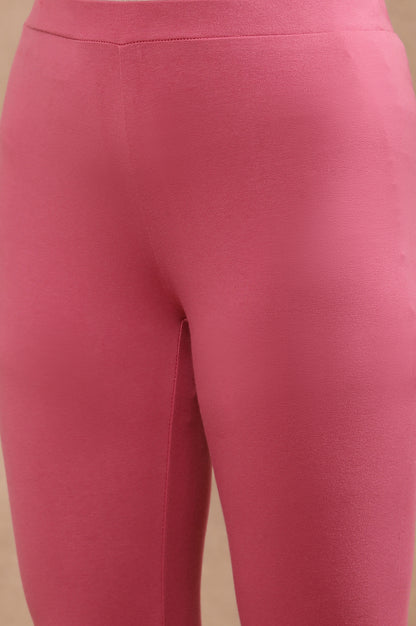 Blue Button Down Printed Kurta And Tights Set