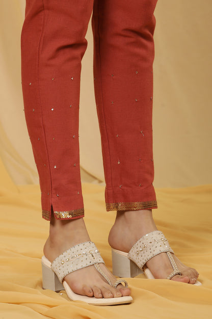 Pink Printed Kurta, Pants And Dupatta Set