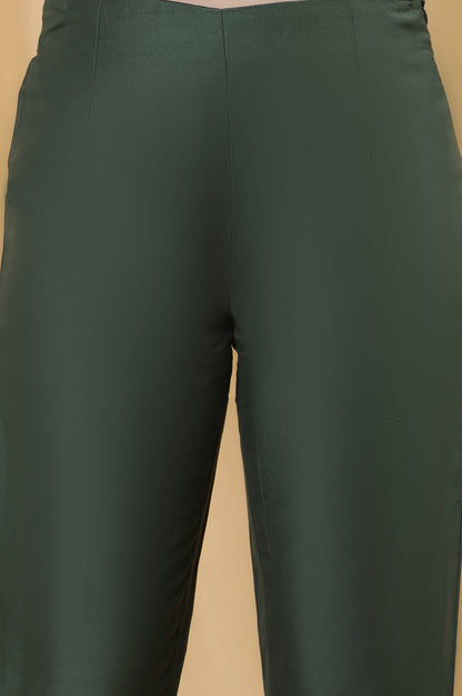 Red Embroidered Kurta, Pants And Dupatta Set