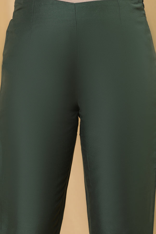 Red Embroidered Kurta, Pants And Dupatta Set