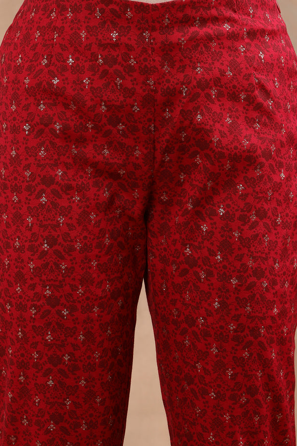 Pink Floral Printed Layered Kurta And Pants Set