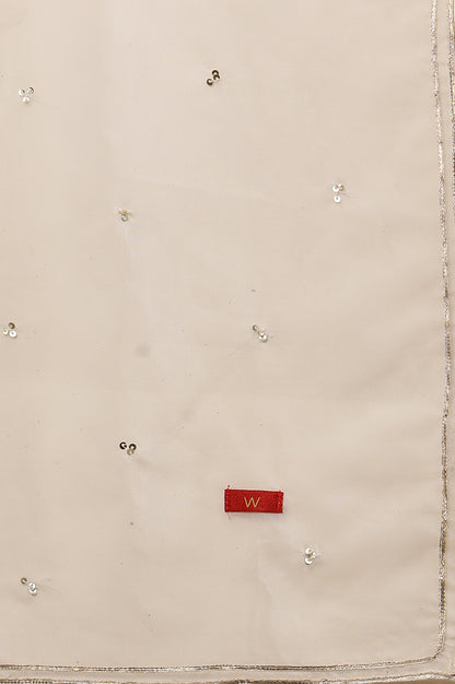 Purple Embroidered Kurta, Pants And Dupatta Set