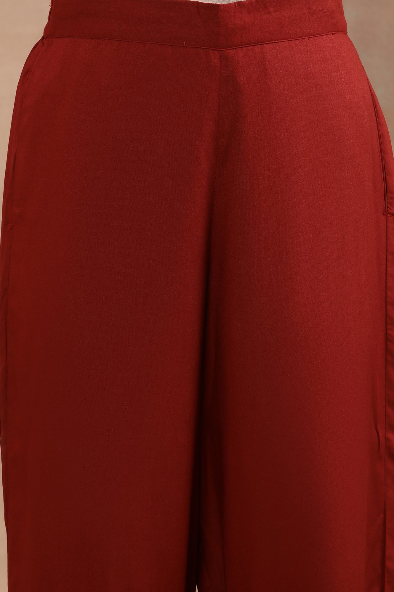 Red Printed Kurta, Gathered Pants And Dupatta Set