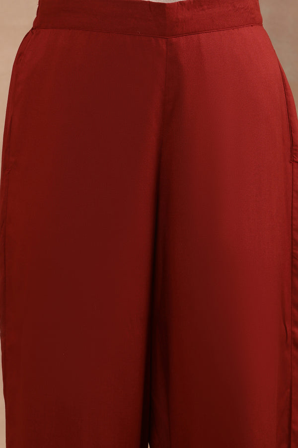 Red Printed Kurta, Pants and Dupatta Set