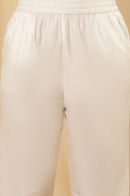 White Layered Organza Floral Printed Kurta