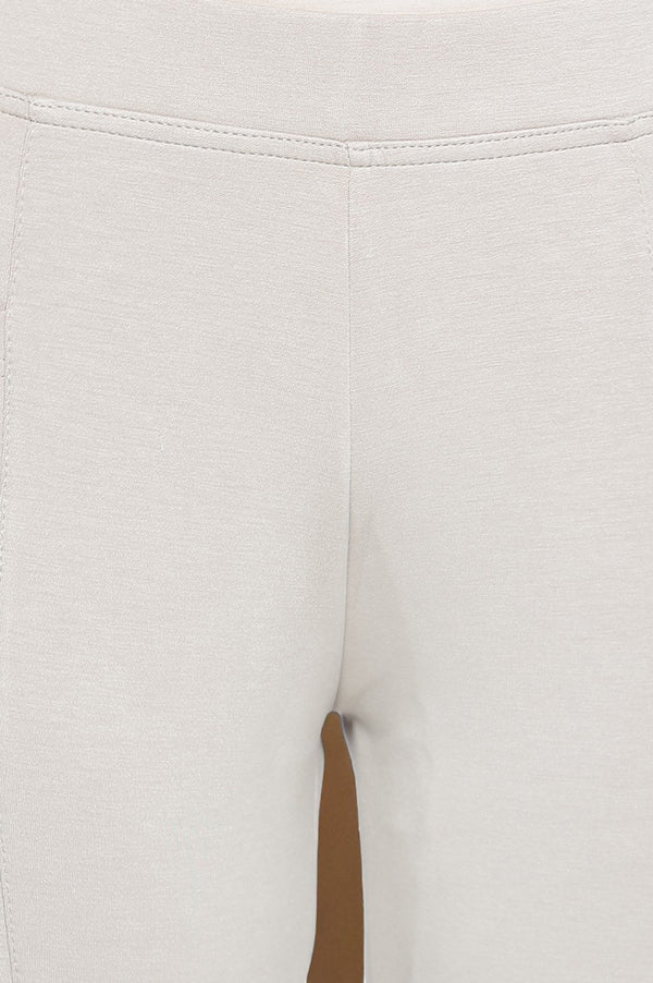 Elleven Women's Tan Solid Mid Rise Tights in Calf Length