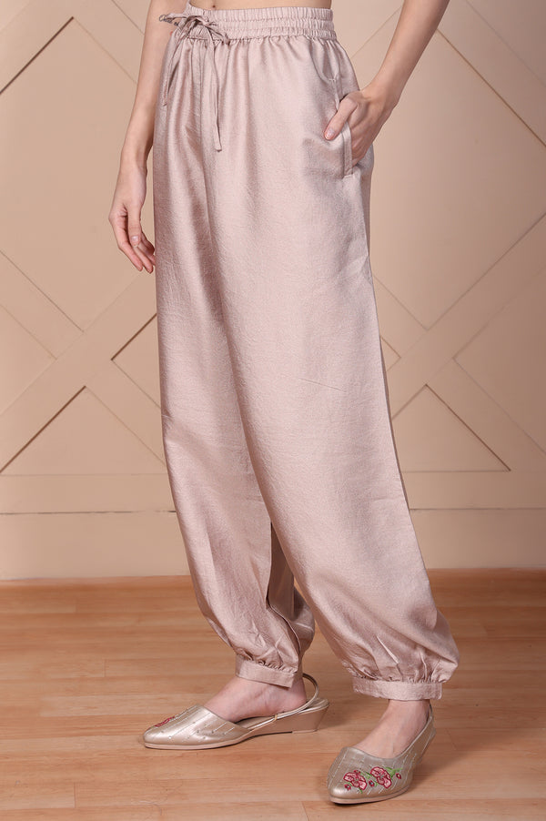 Elleven Women's Mauve Solid Tapered Pant