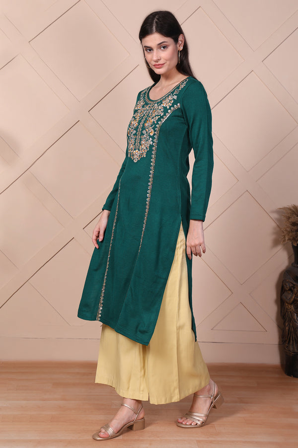 Elleven Women's Yellow Solid High Rise Floor Length Relaxed Fit Pants