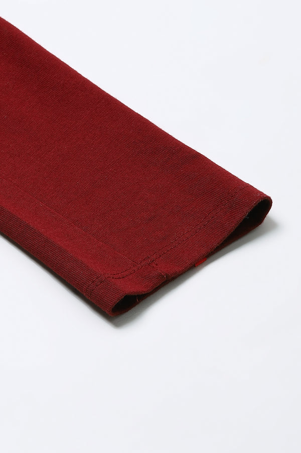 Maroon Knitted Churidar