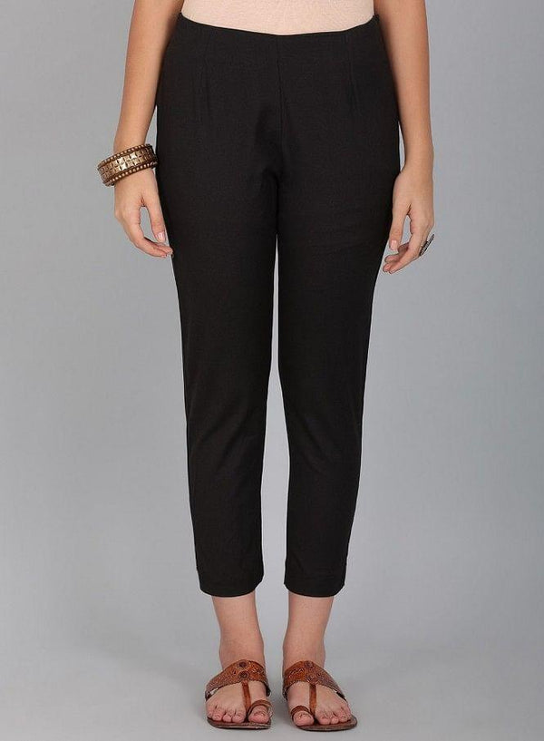 Black Solid Trousers