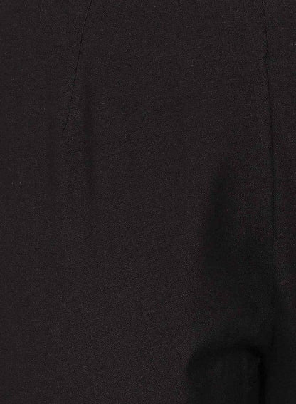 Black Solid Trousers - wforwoman