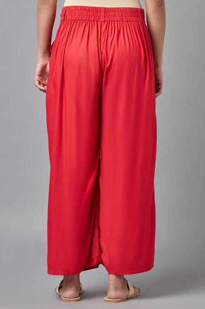 Red Ankle-length Pants