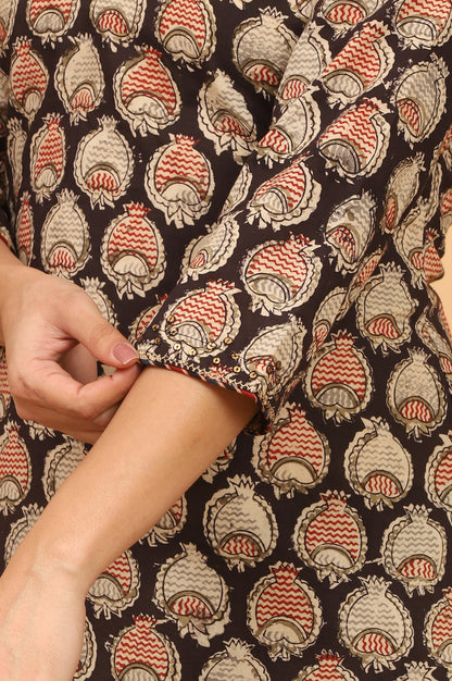 Dark Brown Kalamkari Kurta