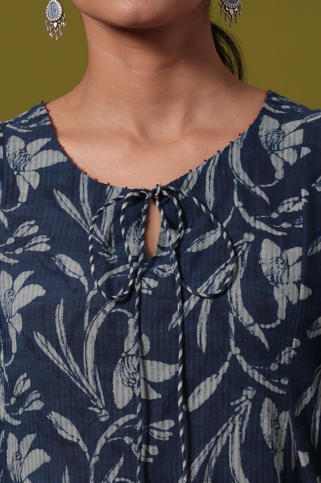 Floral Printed Flared Pure Cotton Kurta