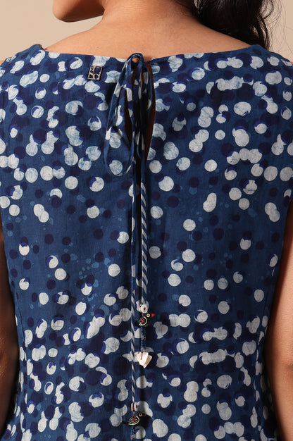 Polka Print Flared Pure Cotton Dress