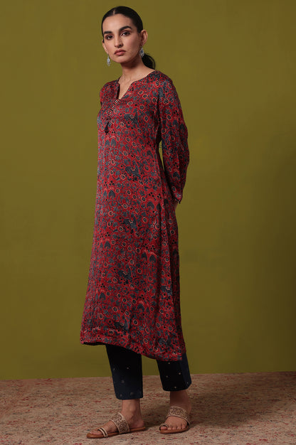 Printed  A-line Viscose Kurta