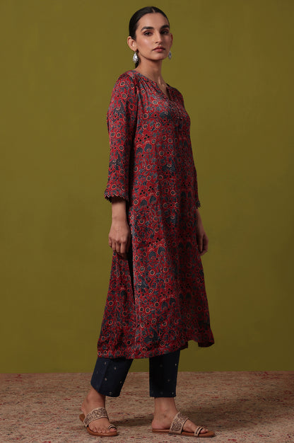 Printed  A-line Viscose Kurta