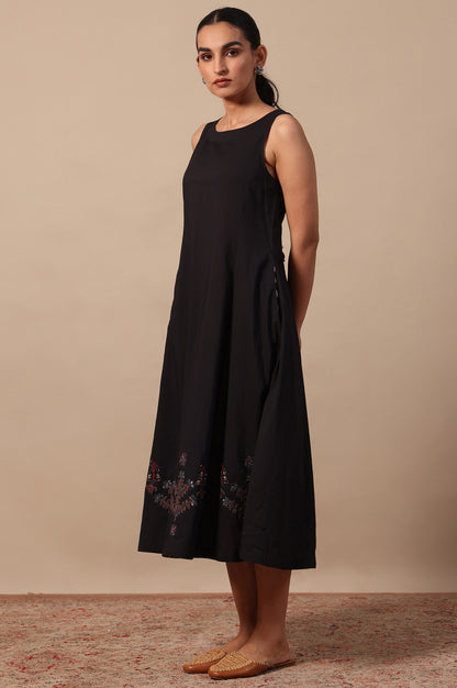 Solid Flared Pure Cotton Dress