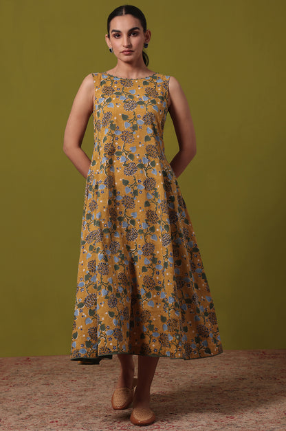 Floral Printed Flared Pure Cotton Dress