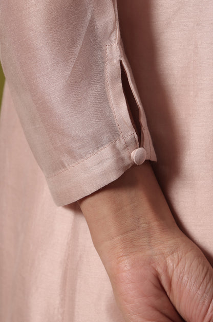 Solid  Flared Cotton Blend Kurta