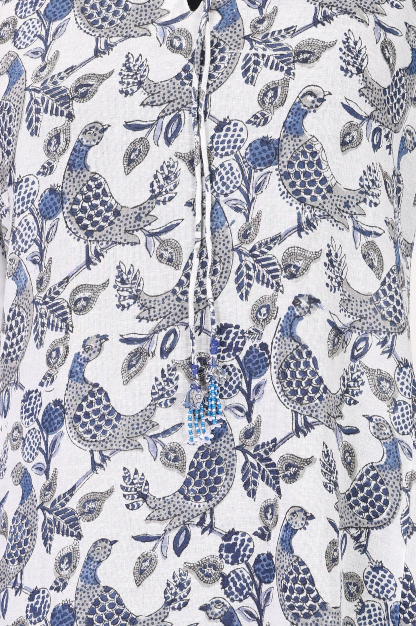 Folksong Women’s Off White Ethnic Motifs Cotton Blend A-line Kurta
