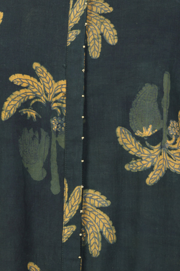 Green Botanical Printed Beadwork Pure Cotton Straight Kurta