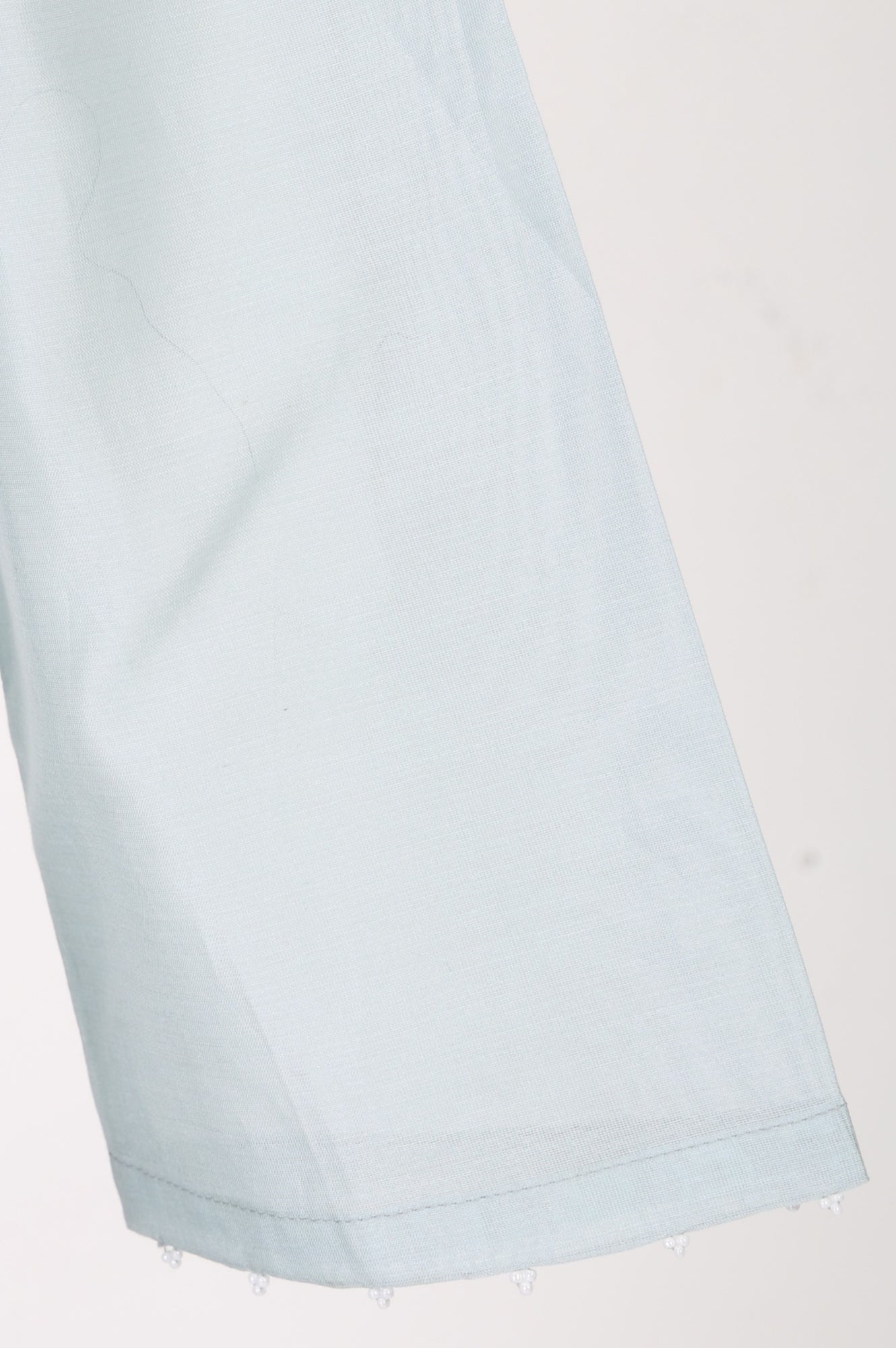 Blue Embroidered Cotton Silk Straight Kurta
