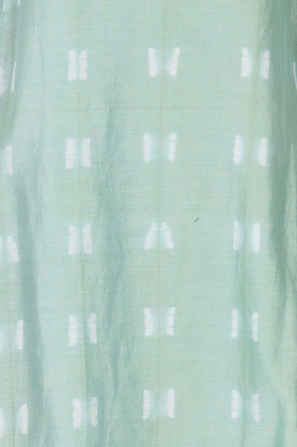 Sea Green Shibori Embroidered Cotton Silk Straight Kurta