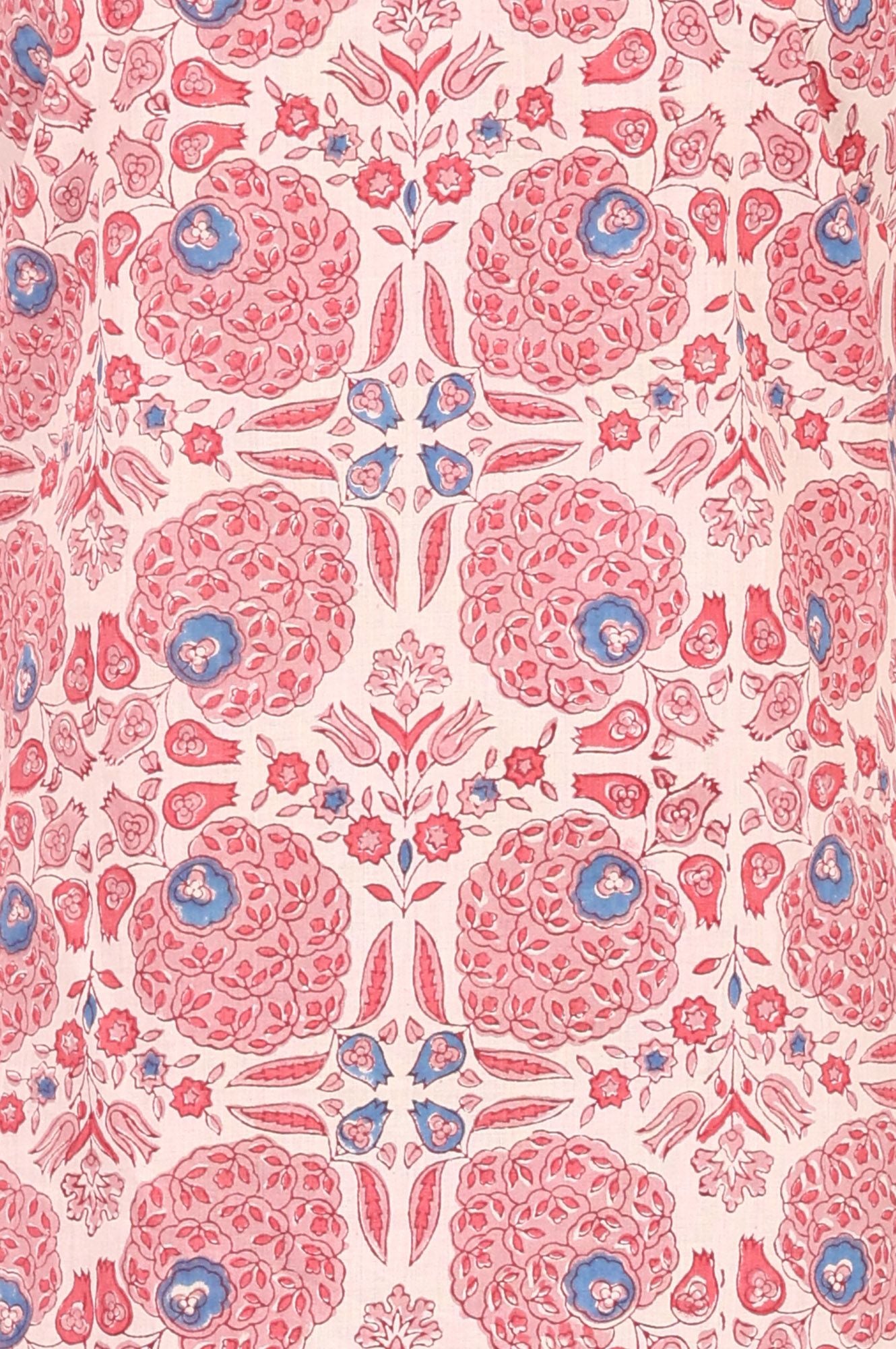 Pink Floral Printed Pure Cotton Straight Kurta
