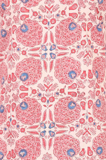 Pink Floral Printed Pure Cotton Straight Kurta