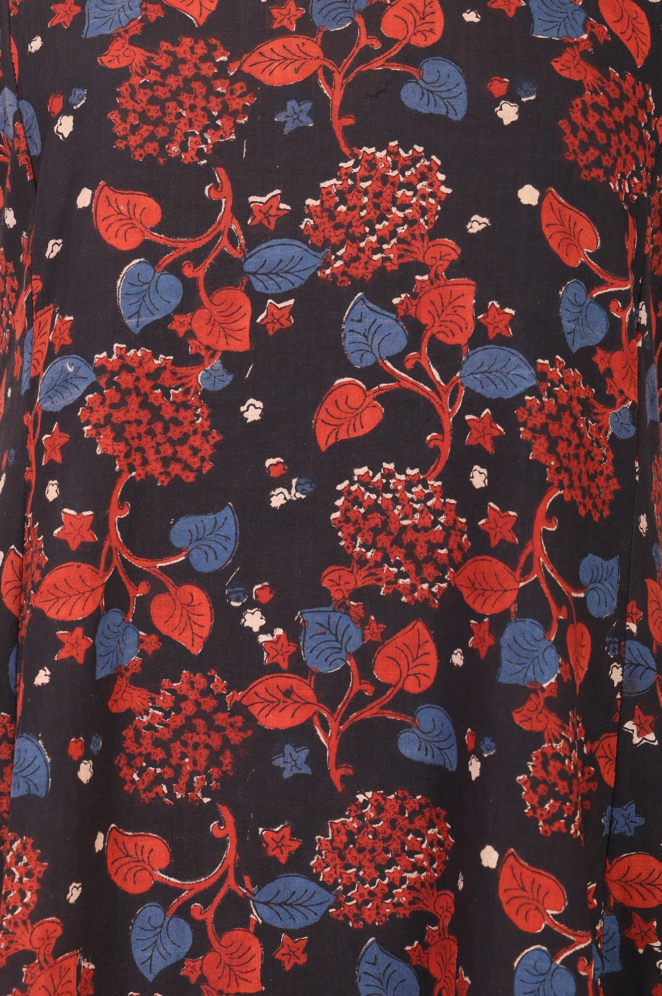 Black Block Printed Pure Cotton Sleeveless A-line Dress