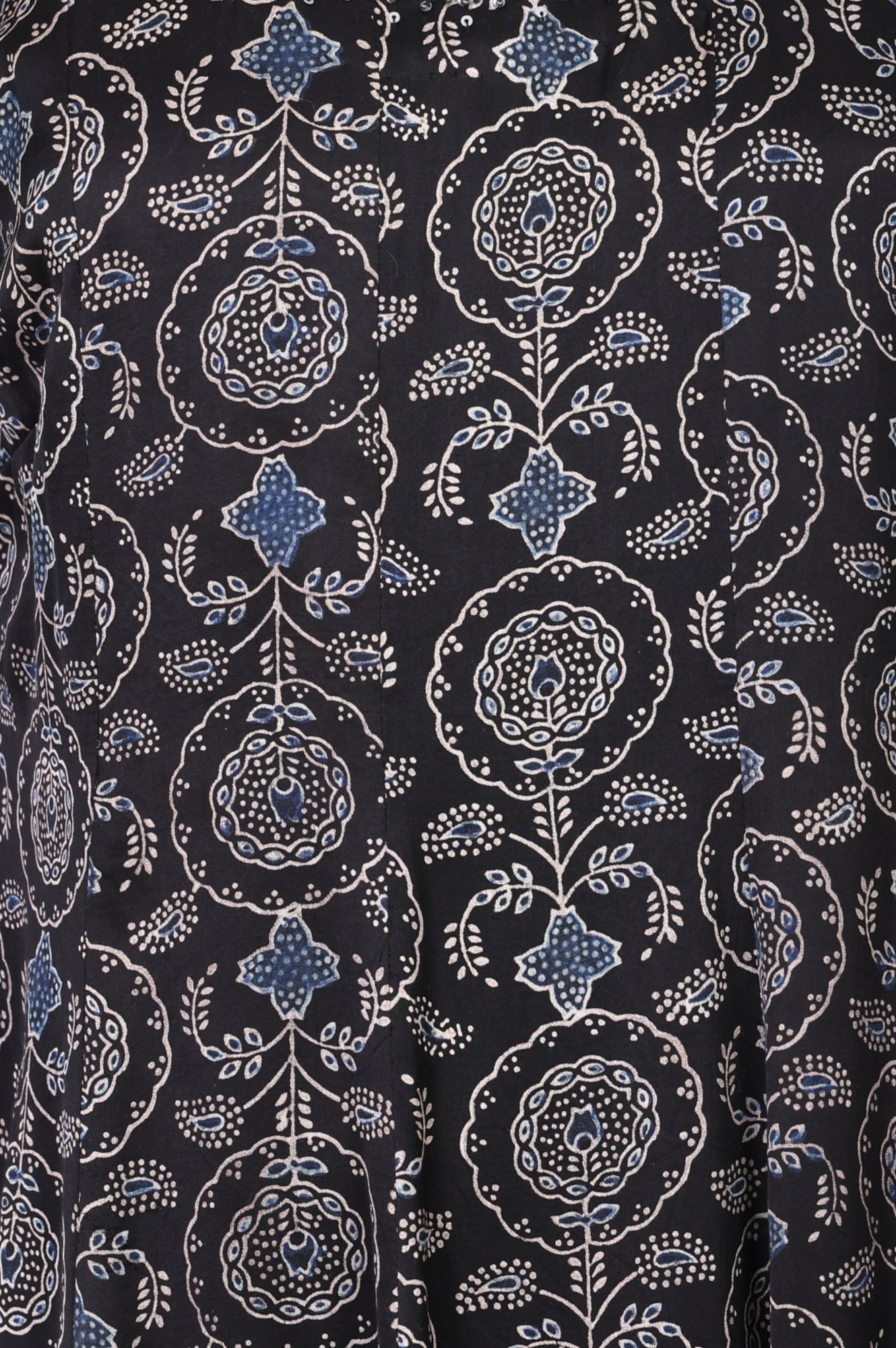 Black Embroidered Modal Satin A-line Kurta