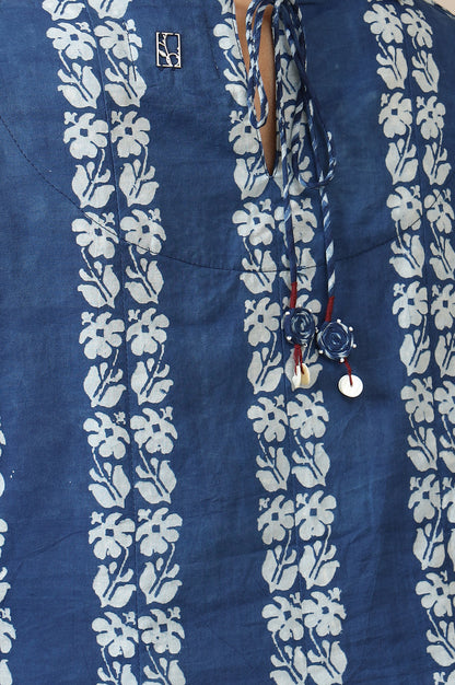 Indigo Handblock Border Print Sleveleess Top