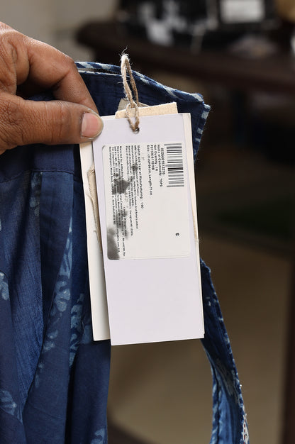 Indigo Handblock Border Print Sleveleess Top