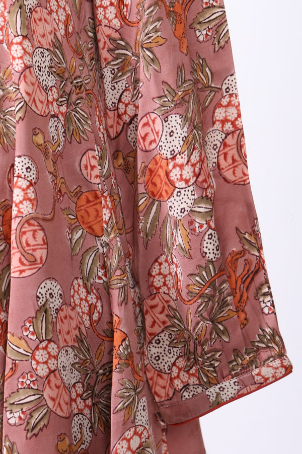 Pink Block Printed A-line Top