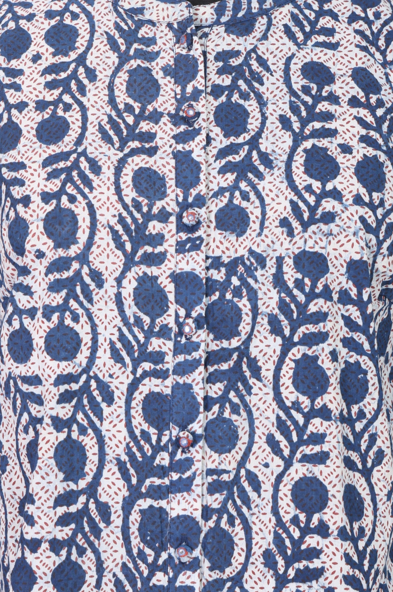 Folksong Women’s Off White Block Printed Pure Cotton Straight Top